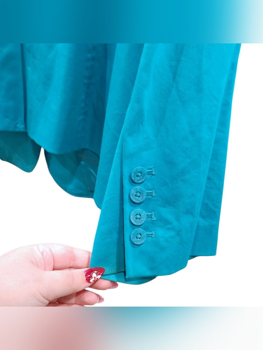 Lane Bryant Bright Blue 2 Button Long Sleeve Lightweight Blazer Women's Size 28 - Picture 4 of 7